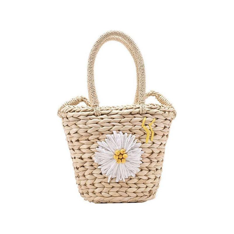 Exquisite Small Straw Woven Bucket Handbag for Women