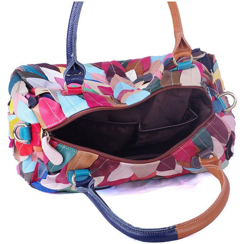 Load image into Gallery viewer, Designer Geometric Pattern Contrast Color Handbag for Women
