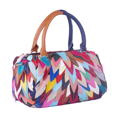 Load image into Gallery viewer, Designer Geometric Pattern Contrast Color Handbag for Women
