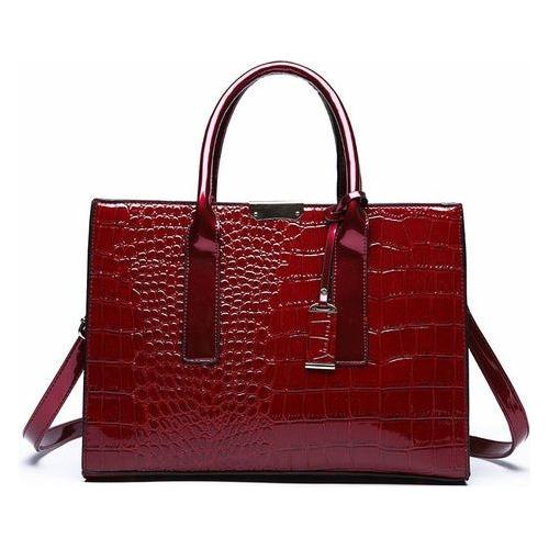 Crocodile Elegance: European Style Solid Color Handbag