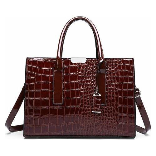 Load image into Gallery viewer, Crocodile Elegance: European Style Solid Color Handbag
