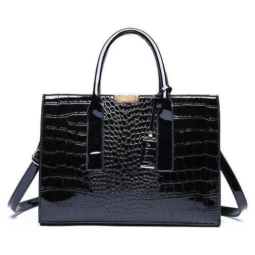 Load image into Gallery viewer, Crocodile Elegance: European Style Solid Color Handbag
