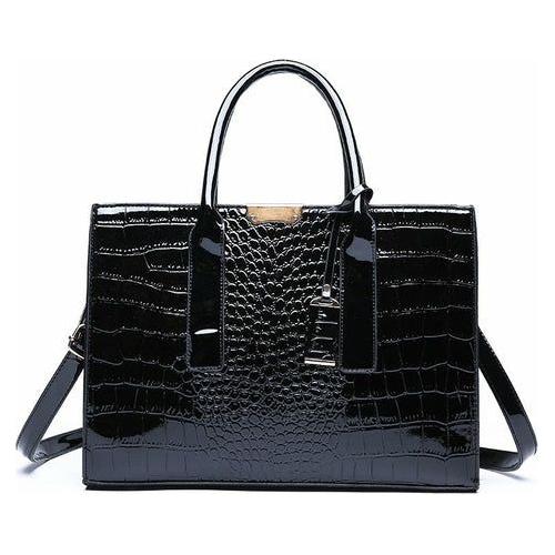 Crocodile Elegance: European Style Solid Color Handbag