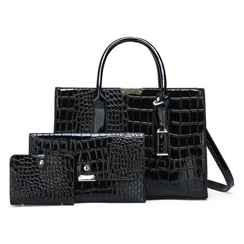 Load image into Gallery viewer, Crocodile Elegance: European Style Solid Color Handbag
