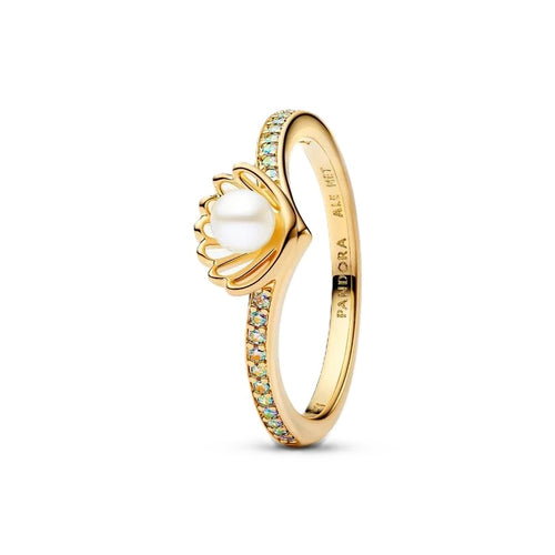 Load image into Gallery viewer, PANDORA JEWELRY Mod. DISNEY PRINCESS ARIEL PEARL SHELL RING-0
