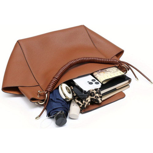 Load image into Gallery viewer, Soft Hobo Bag Unique Braided Woven Handdle
