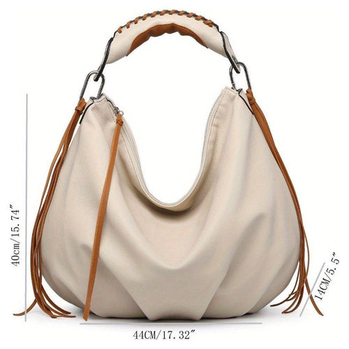 Load image into Gallery viewer, Designer Elegance: Women Hobo Bag with Contrast Woven Handle
