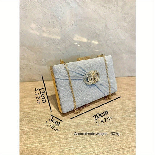 Load image into Gallery viewer, Diamond button-filled square clutch bag Diagonal wedding birthday
