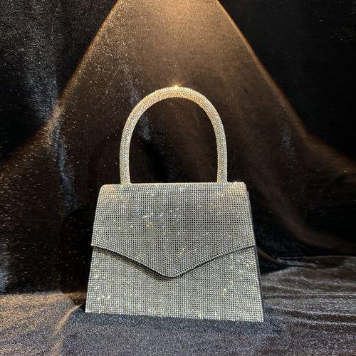 Load image into Gallery viewer, Designer Evening Bag Clutch Purses for Women - Rhinestone Silver Dinner Handbag
