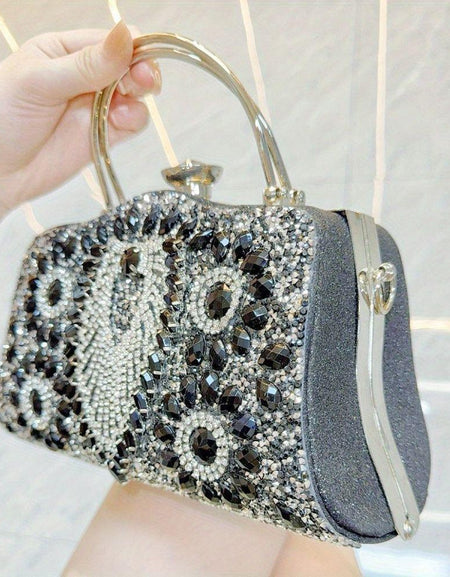 Designer Nightout Clutch Bag with Diamond Inlays