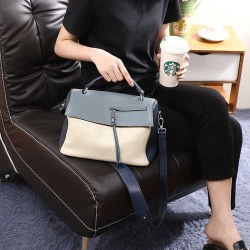 Load image into Gallery viewer, Genuine leather bag for female bag shoulder bag large capacity with
