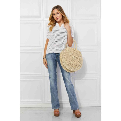 Load image into Gallery viewer, Justin Taylor Beach Date Straw Rattan Handbag in Ivory
