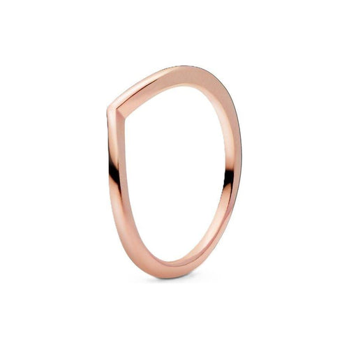 Load image into Gallery viewer, PANDORA JEWELS Mod. WISHBONE 14K ROSE GOLD-PLATED - RING - Size 48-0
