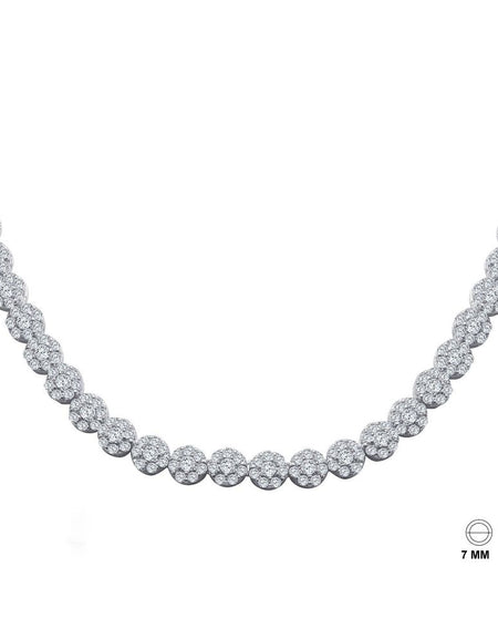 CZ Flower Chain in Silver Colour: Exquisite Bling Fashion Accessory