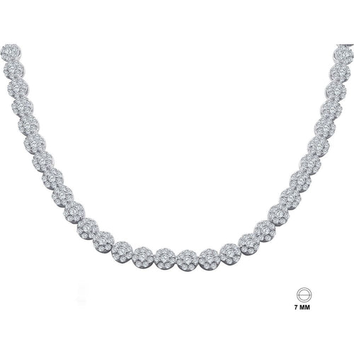 Load image into Gallery viewer, cz-flower chain-in-silver-color-961441
