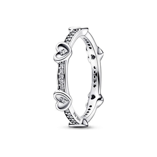 Load image into Gallery viewer, PANDORA JEWELS Mod. RADIANT SPARKLING HEARTS - RING - Size 50-0
