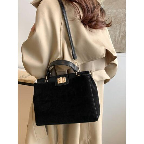 Load image into Gallery viewer, Designer Solid Color Handbag with Removable Strap
