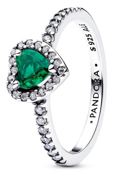 PANDORA JEWELRY Mod. SPARKLING LIGHT BLUE ELEVATED HEART RING-0