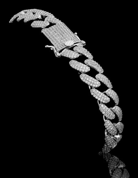 MONEYED 12MM 925 Moissanite Cuban Bracelet - Luxury Sterling Silver Elegance