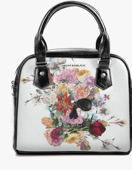 Jacki Easlick Floral Skull Leather Saddle Bag - A Statement of Elegance