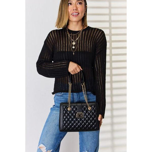 Load image into Gallery viewer, David Jones Quilted PU Leather Handbag
