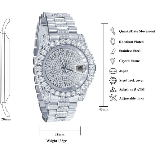 Load image into Gallery viewer, Forte Steel CZ Watch | 530301
