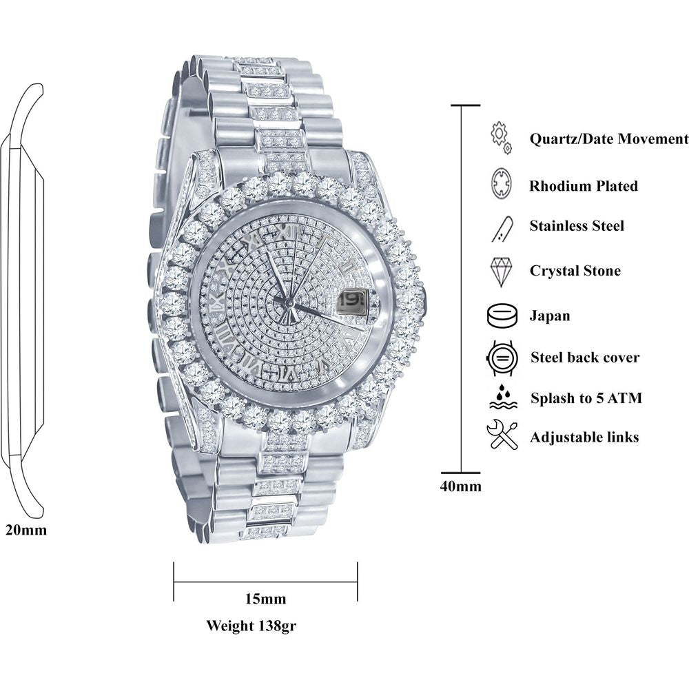 Forte Steel CZ Watch | 530301