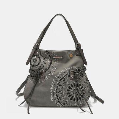 Load image into Gallery viewer, Nicole Lee USA Side Braided Tassel Inlaid Rhinestone Embroidery Hobo
