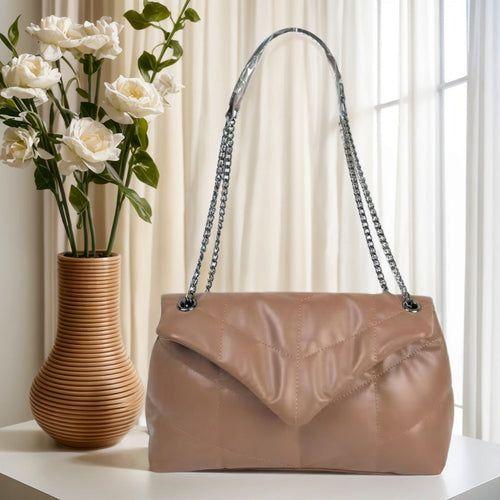 Puffer Shoulder Bag Chain Strap Puffy Crossbody Purse for Women Quilt - A Luxurious Accessory