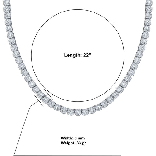 Load image into Gallery viewer, ICECUBE 5 MM 925 Silver Square Tennis Chain
