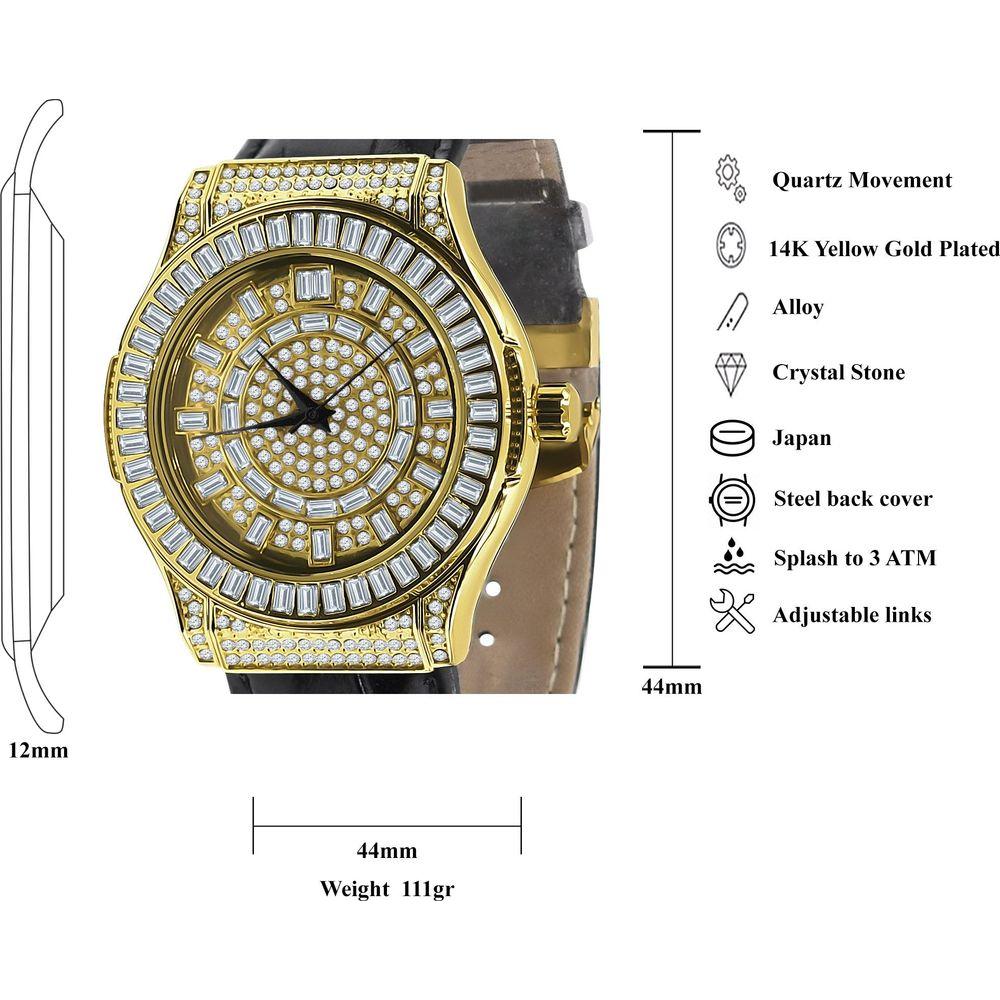 Conspicuous Bling Leather Watch - A Masterpiece of Time
