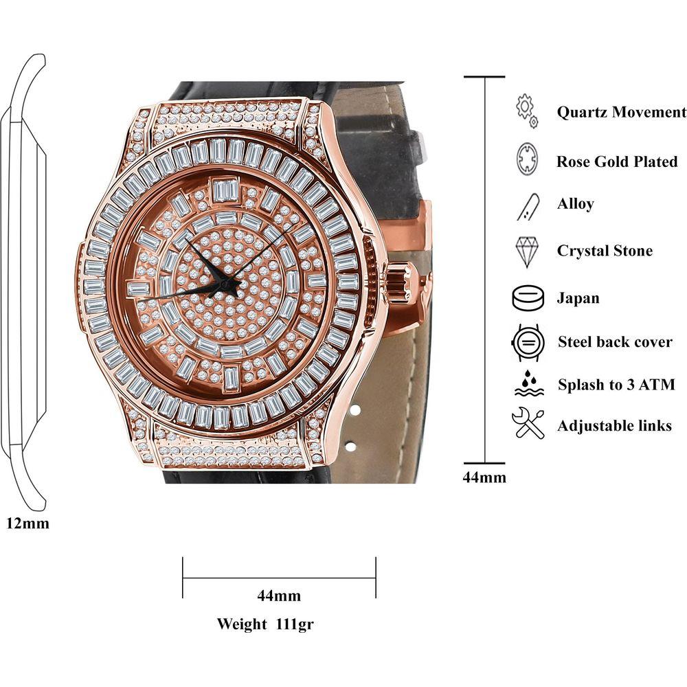 Conspicuous Bling Leather Watch: A Masterpiece of Elegance