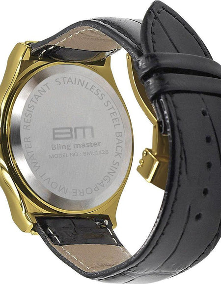 PALATIAL Hip Hop Leather Watch - A Statement of Luxury and Sophistication