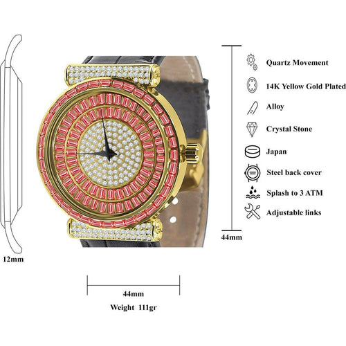 Load image into Gallery viewer, Palatial Bling Leather Watch - A Statement of Elegance
