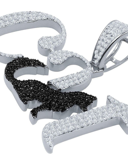 Bling Master Jewelry Feline Silver Pendant