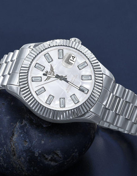 Bling Master COSMIC STEEL CZ WATCH - A Touch of Celestial Elegance