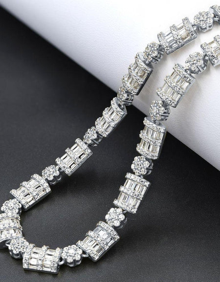 LUXURIA Silver Iced Out CZ 8MM Chain