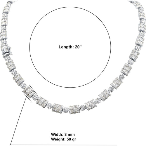 Load image into Gallery viewer, LUXURIA SILVER ICED OUT CZ 8MM CHAIN I 9219241
