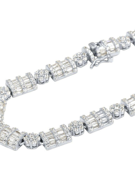 LUXURIA Silver Iced Out CZ 8MM Chain