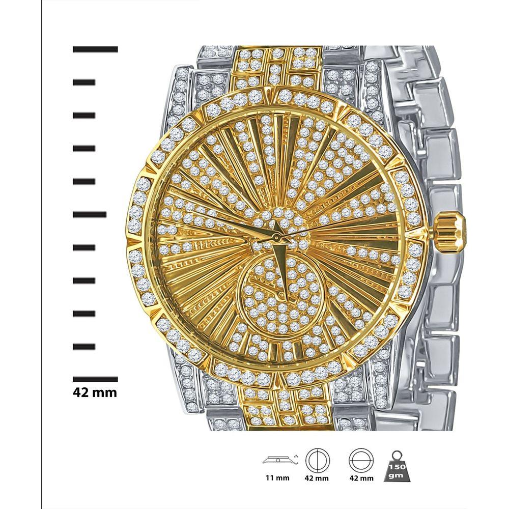 LUXE Roman Indexed Iced Out Watch & Bracelet Set