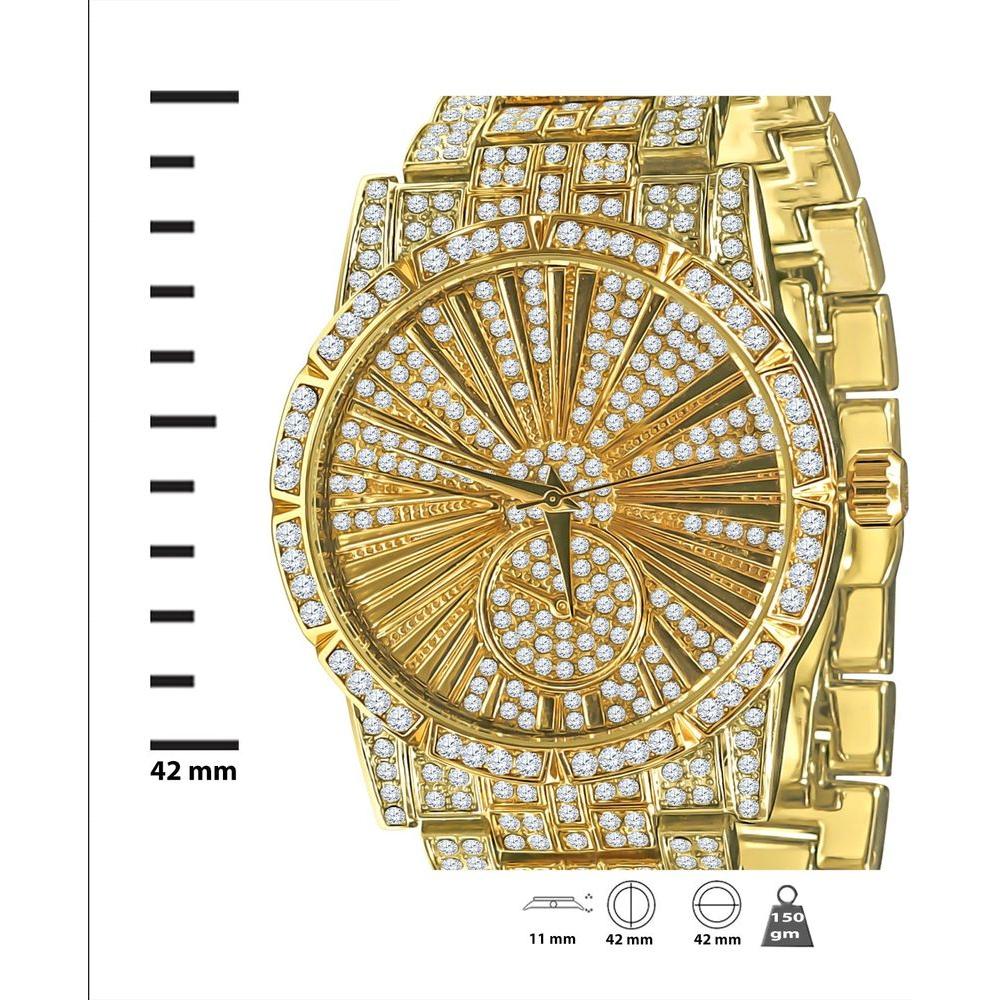 LUXE ROMAN INDEXED ICED OUT WATCH & BRACELET SET I 530712