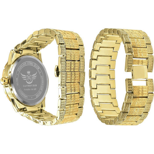 Load image into Gallery viewer, LUXE ROMAN INDEXED ICED OUT WATCH &amp; BRACELET SET I 530712
