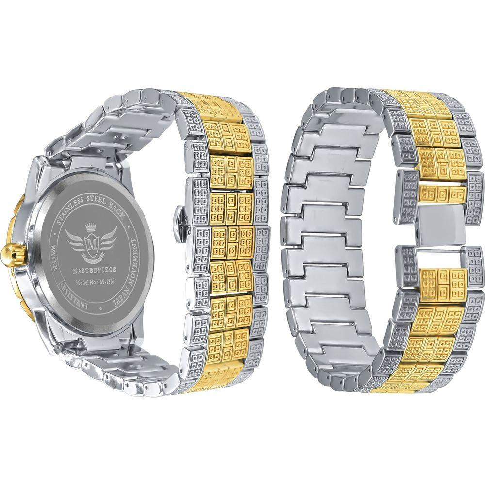 LUXE Roman Indexed Iced Out Watch & Bracelet Set