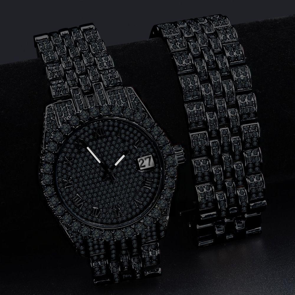 PURPUREUS 5-LINK ICED OUT WATCH & BRACELET SET I 530703