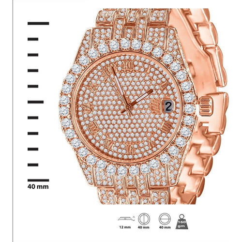 Load image into Gallery viewer, PURPUREUS 5-LINK ICED OUT WATCH &amp; BRACELET SET I 530705
