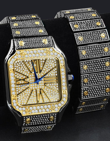 PRODIGIOUS Brass Watch & Bracelet Set - A Symphony of Glamour