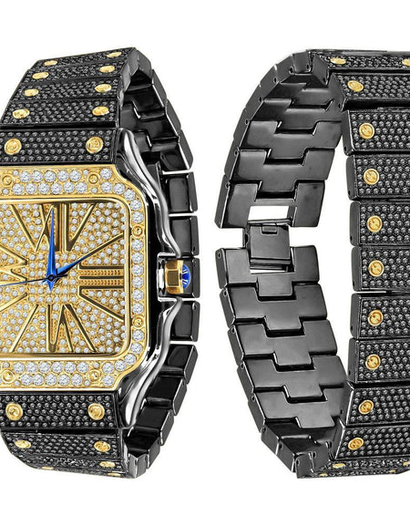 PRODIGIOUS Brass Watch & Bracelet Set - A Symphony of Glamour