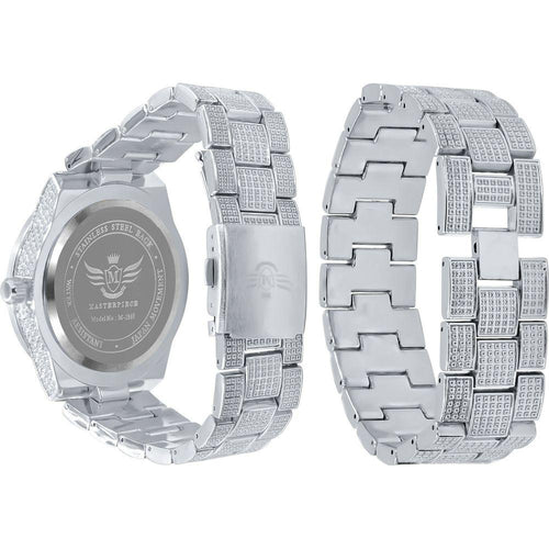 Load image into Gallery viewer, OYSTER BAGUETTE BEZEL ICED OUT WATCH &amp; BRACELET SET | 530751
