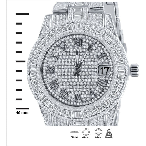 Load image into Gallery viewer, OYSTER BAGUETTE BEZEL ICED OUT WATCH &amp; BRACELET SET | 530751
