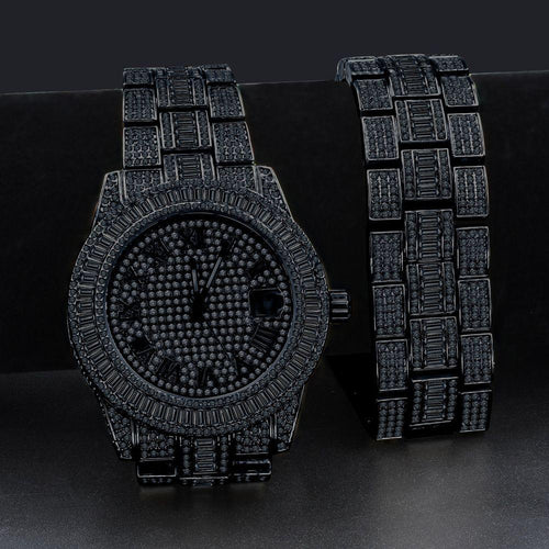 Load image into Gallery viewer, OYSTER Crystal Stones Watch Set - A Luxurious Statement Piece
